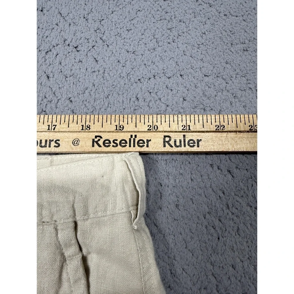 Jos A Bank Linen Dress Pants Mens 40x29 White Pleated Classic Fit Summer Wedding
